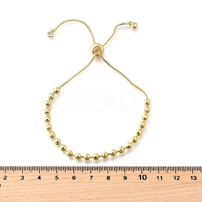 Brass Round Beads Slider Bracelets for Women BJEW-D317-13D-G-1
