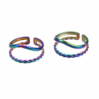 Double Line Cuff Rings RJEW-N038-021-1