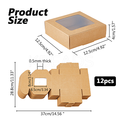 Kraft Paper Candy Storage Box CON-WH0084-90B-1