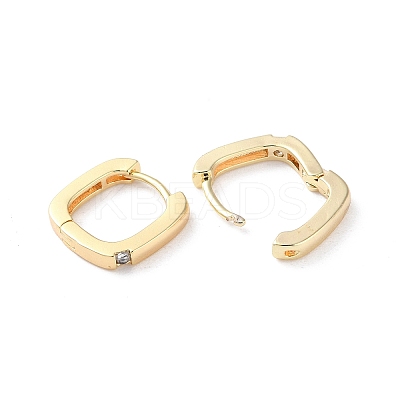 Brass Micro Pave Cubic Zirconia Hoop Earrings EJEW-P259-07G-1