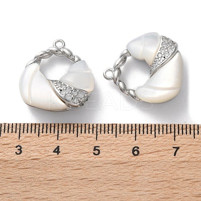 Brass Micro Pave Cubic Zirconia Pendants KK-C079-03P-1