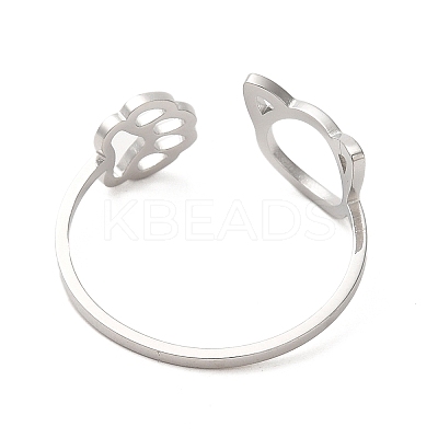 Non-Tarnish 304 Stainless Steel Open Cuff Ring LS-RJEW-Z026-05P-1
