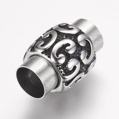 304 Stainless Steel Magnetic Clasps with Glue-in Ends STAS-F124-05AS-1