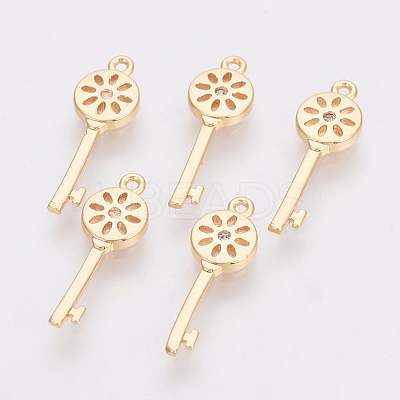 Brass Micro Pave Cubic Zirconia Pendants ZIRC-Q002-134G-1