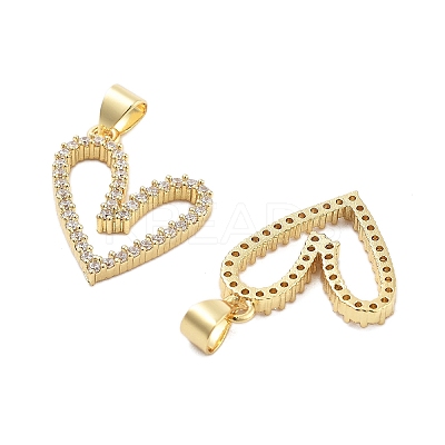Brass With Cubic Zirconia Pendants KK-Q006-14G-1
