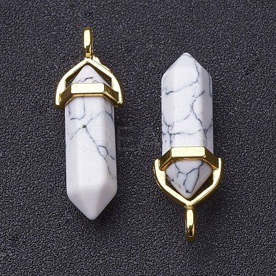 Synthetic Howlite Double Terminated Pointed Pendants G-G902-C01-1