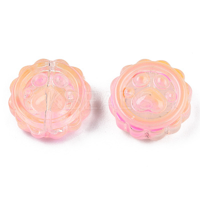 Transparent Spray Painted Glass Beads GLAA-N035-037-G03-1