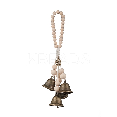 Iron Bell & Tibetan Style Alloy Pendant Decorations HJEW-JM003371-01-1