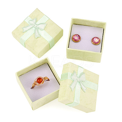 Square Paper Jewelry Ring Gift Boxes with Bowknot CON-TAC0010-80B-1