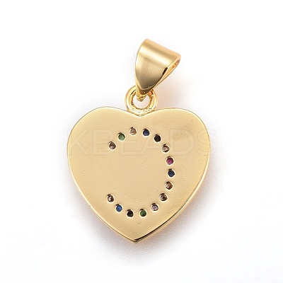 Brass Micro Pave Cubic Zirconia Pendants ZIRC-F093-57G-C-1
