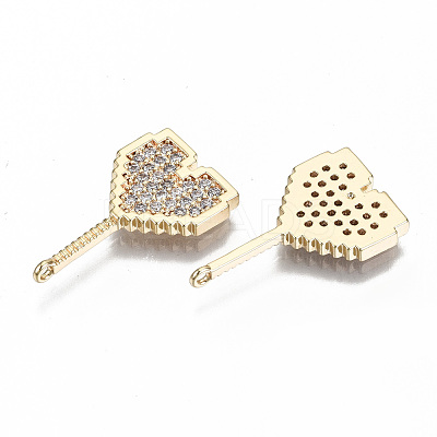 Brass Micro Pave Clear Cubic Zirconia Pendants KK-S356-167G-NF-1
