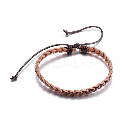 Adjustable Braided Leather Cord Bracelets BJEW-P099-21A-1