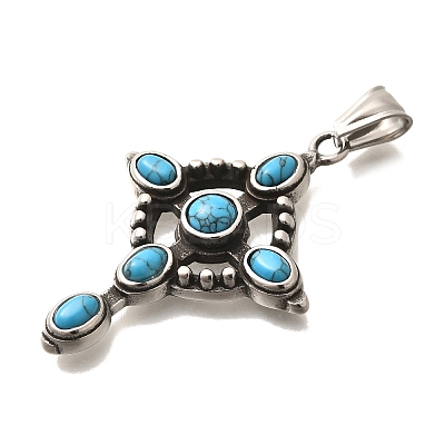 Dyed Synthetic Turquoise Pendants STAS-R140-05AS-05-1