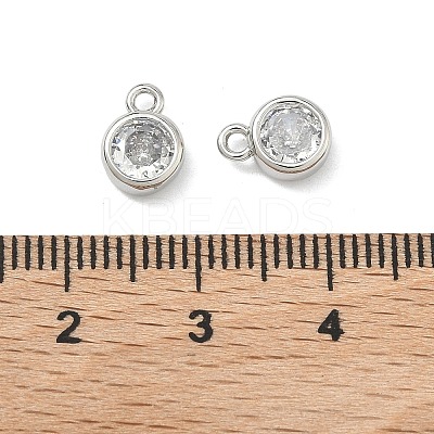 Brass with Clear Cubic Zirconia Pendants KK-I476-12P-1