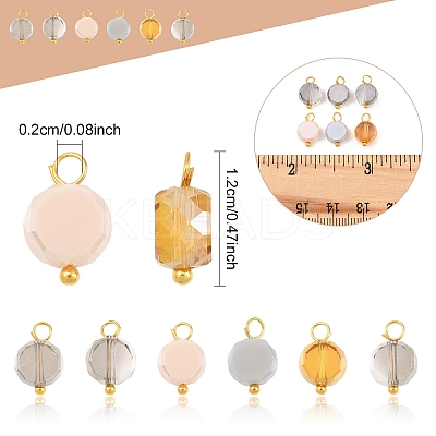 30Pcs Electroplate Glass Pendants PALLOY-YW00145-01-1