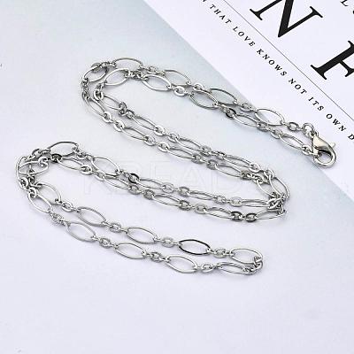 Brass Cable Chains Necklace Making MAK-S072-16B-P-1