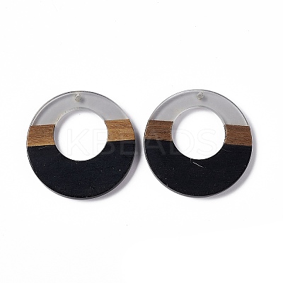 Opaque Resin & Walnut Wood Pendants RESI-M027-03H-1