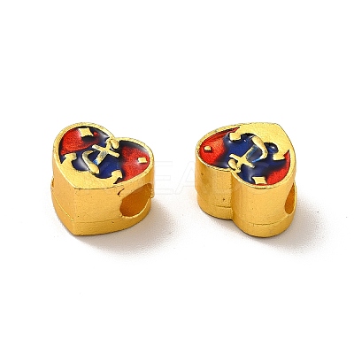 Rack Plating Alloy Enamel European Beads PALLOY-E006-17MG-01-1