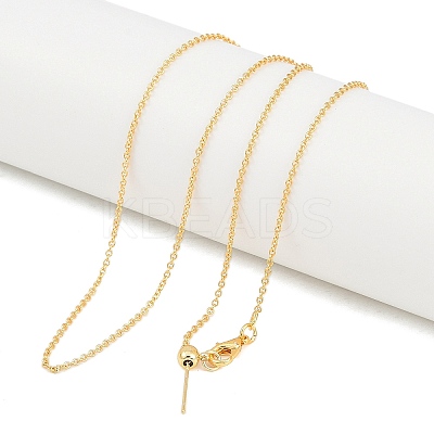 1mm Rack Plating Brass Cable Chain Adjustable Slider Necklaces for Women Men X-MAK-L044-55G-1