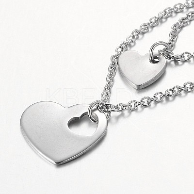 Tarnish Resistant Two Tier Stainless Steel Necklaces NJEW-JN01246-1