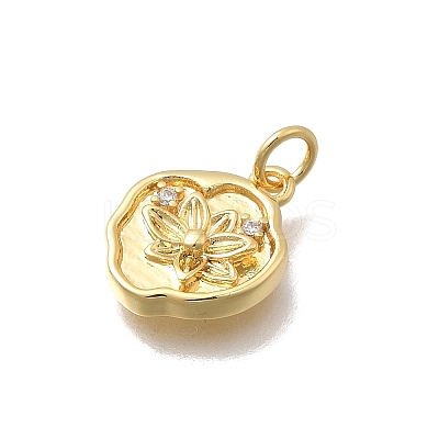 Brass Micro Pave Cubic Zirconia Charms KK-D431-047G-02-1