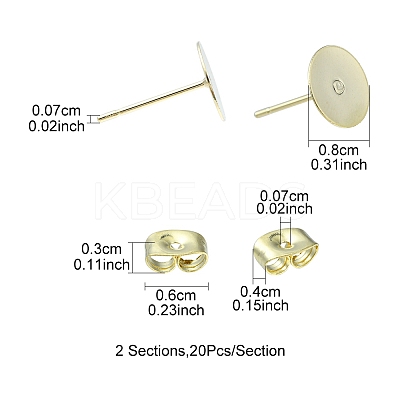 20Pcs 304 Stainless Steel Stud Earring Findings STAS-YW0001-42C-1
