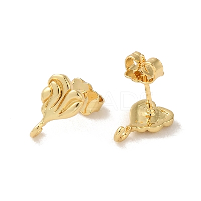 Rack Plating Brass Studs Earrings Findings EJEW-H004-03G-1