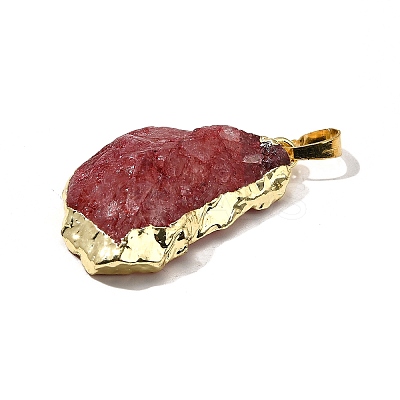 Raw Rough Natural Dyed Quartz Crystal Pendants G-G895-05LG-08-1