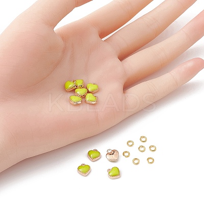 Heart Alloy Enamel Charms ENAM-YW0002-85B-1