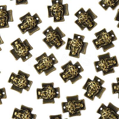 Tibetan Style Alloy Cross with Jesus Alloy Pendants for Easter Jewelry MLF10674Y-NF-1