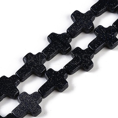 Synthetic Blue Goldstone Beads Strands G-I369-A25-02-1