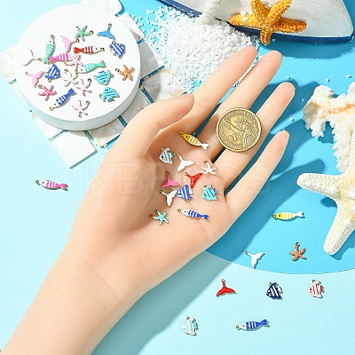 10Pcs 304 Stainless Steel Enamel Charms STAS-YW0003-25A-1