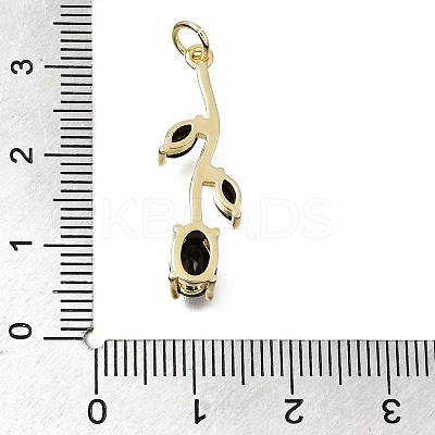 Brass Micro Pave Cubic Zirconia Pendants CU-CBA108A-02G-1