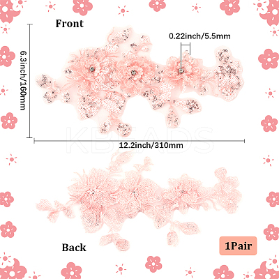 2Pcs 2 Styles Polyester Silk Lace Cloth Patches DIY-CY0002-01-1