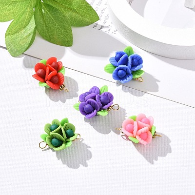 Handmade Polymer Clay Links Connectors PALLOY-JF00692-1