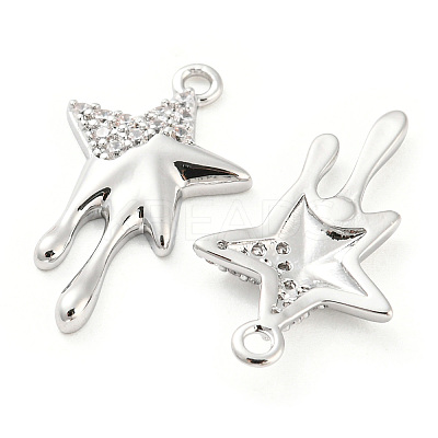 Brass Micro Pave Cubic Zirconia Pendants KK-E090-33P-1