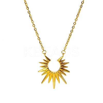 Sunflower Pendant 304 Stainless Steel Necklaces for Women ZH6768-1-1