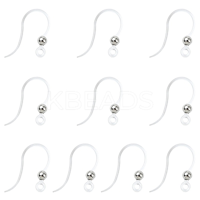 10Pcs Transparent Resin Earring Hooks FIND-YW0006-98S-1