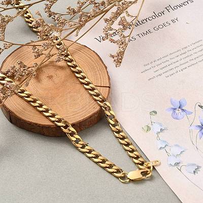 Men's 304 Stainless Steel Cuban Link Chain Necklaces NJEW-JN03157-02-1