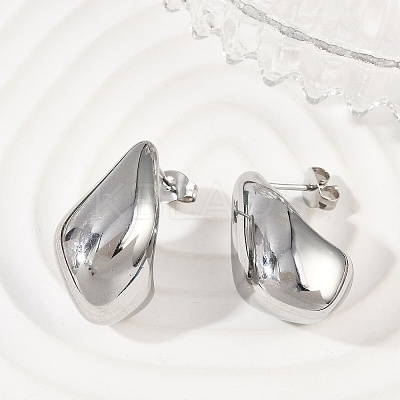 304 Stainless Steel Teardrop Stud Earrings for Women EJEW-S272-03P-1