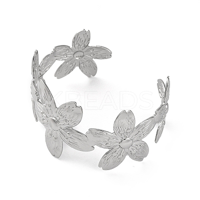 304 Stainless Steel Cuff Bangles for Women BJEW-G729-05P-1