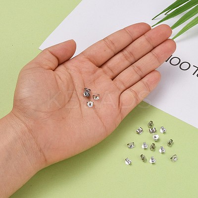 Rhodium Plated 925 Sterling Silver Friction Ear Nuts STER-L063-09P-1