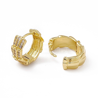 Clear Cubic Zirconia Oval Wrap Thick Hoop Earrings EJEW-M210-22G-1