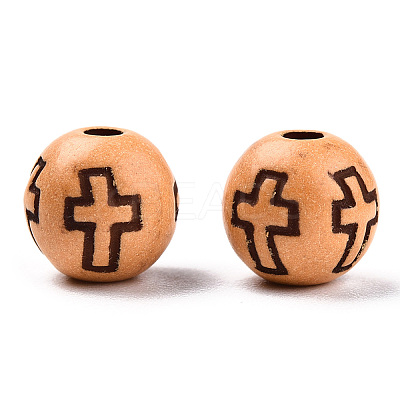 Imitation Wood Acrylic Beads SACR-R830-04-1