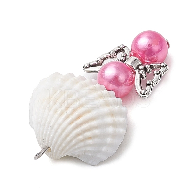 12Pcs Shell Pendants PALLOY-JF03695-02-1