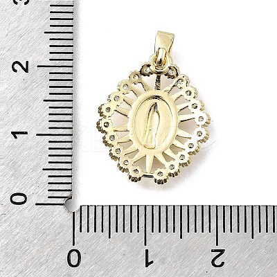Brass Micro Pave Cubic Zirconia Pendants KK-P336-01F-G-1