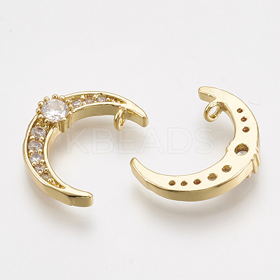 Brass Cubic Zirconia Charms KK-T035-36-1