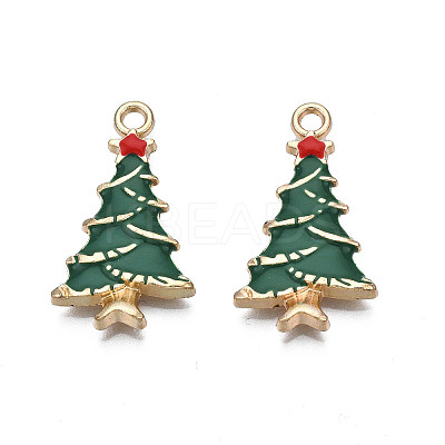 Rack Plating Alloy Enamel Pendants X-ENAM-N055-124-1