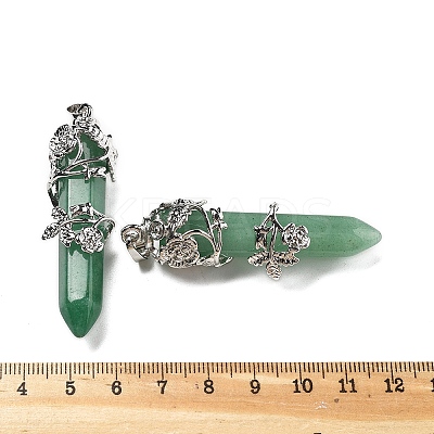 Natural Green Aventurine Big Pointed Pendants G-A172-16M-1
