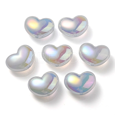 UV Plating Rainbow Iridescent Imitation Jelly Acrylic Beads OACR-C007-08D-1